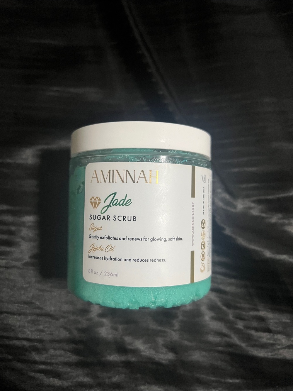 Aminnah Jade Sugar Scrub - Hydrating Exfoliant (Teal)